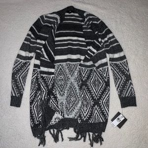 Grey and white cardigan